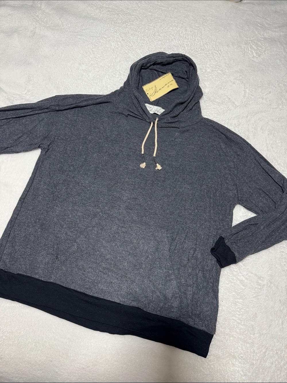 Vintage Havana Soft Brushed Hacci Hooded Sweater with Cutout